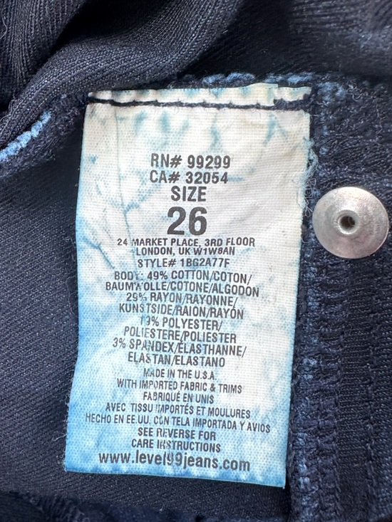 LEVEL 99 Janice Mid Rise Skinny Denim Jeans Floral Jamaica Dark Blue 26 - Picture 7 of 10